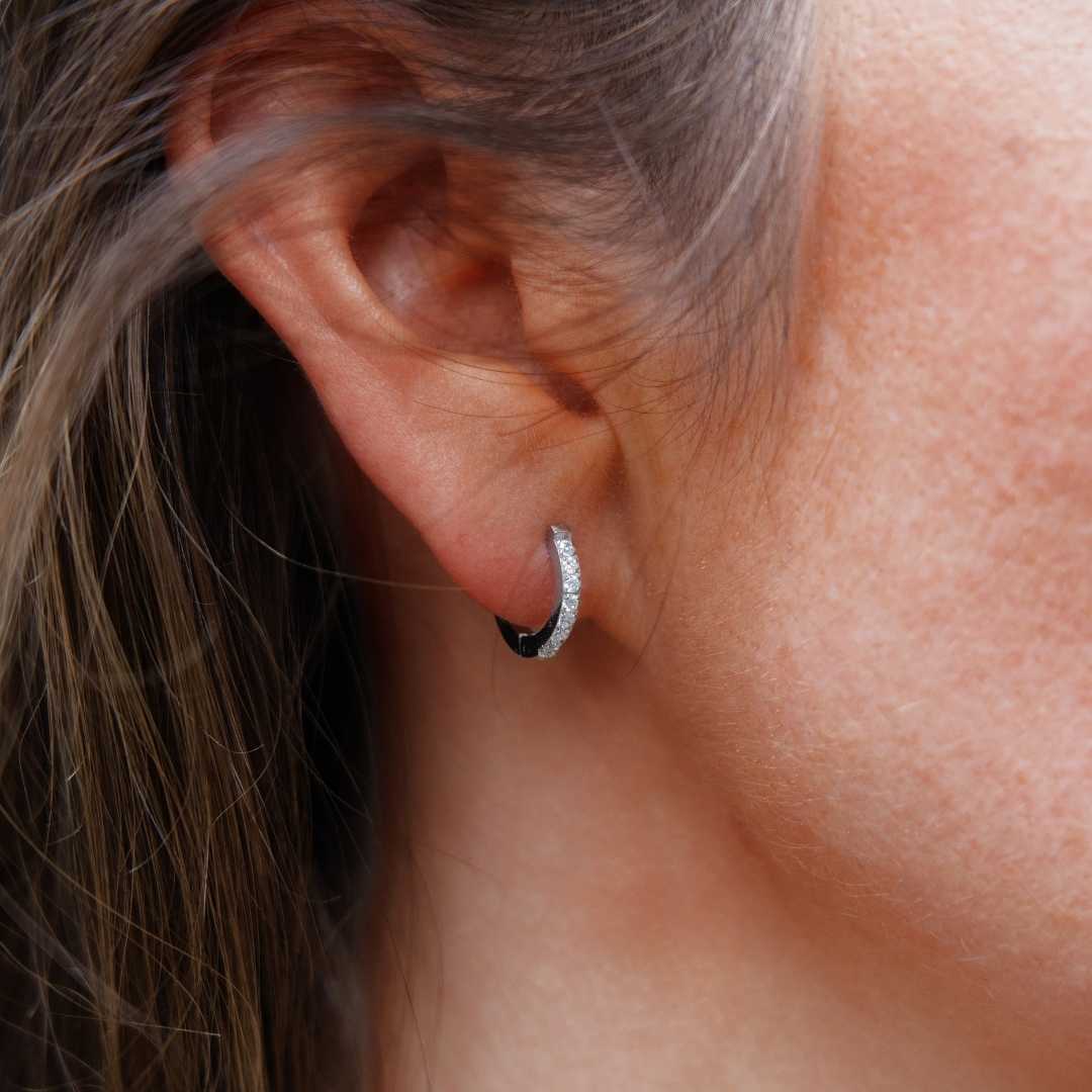 TINY SPARK HOOP EARRINGS